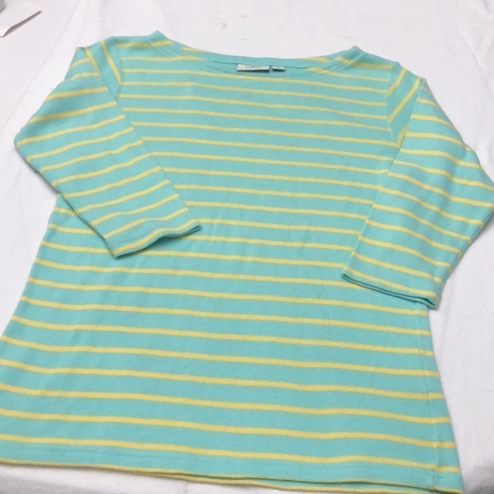 L.L. Bean Cotton Knit Stripped Sweater Size Med